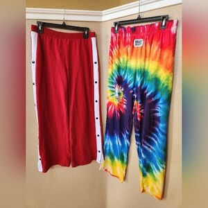 Almost Famous Red Track Pants Size L, Free TieDye Lounge Pants